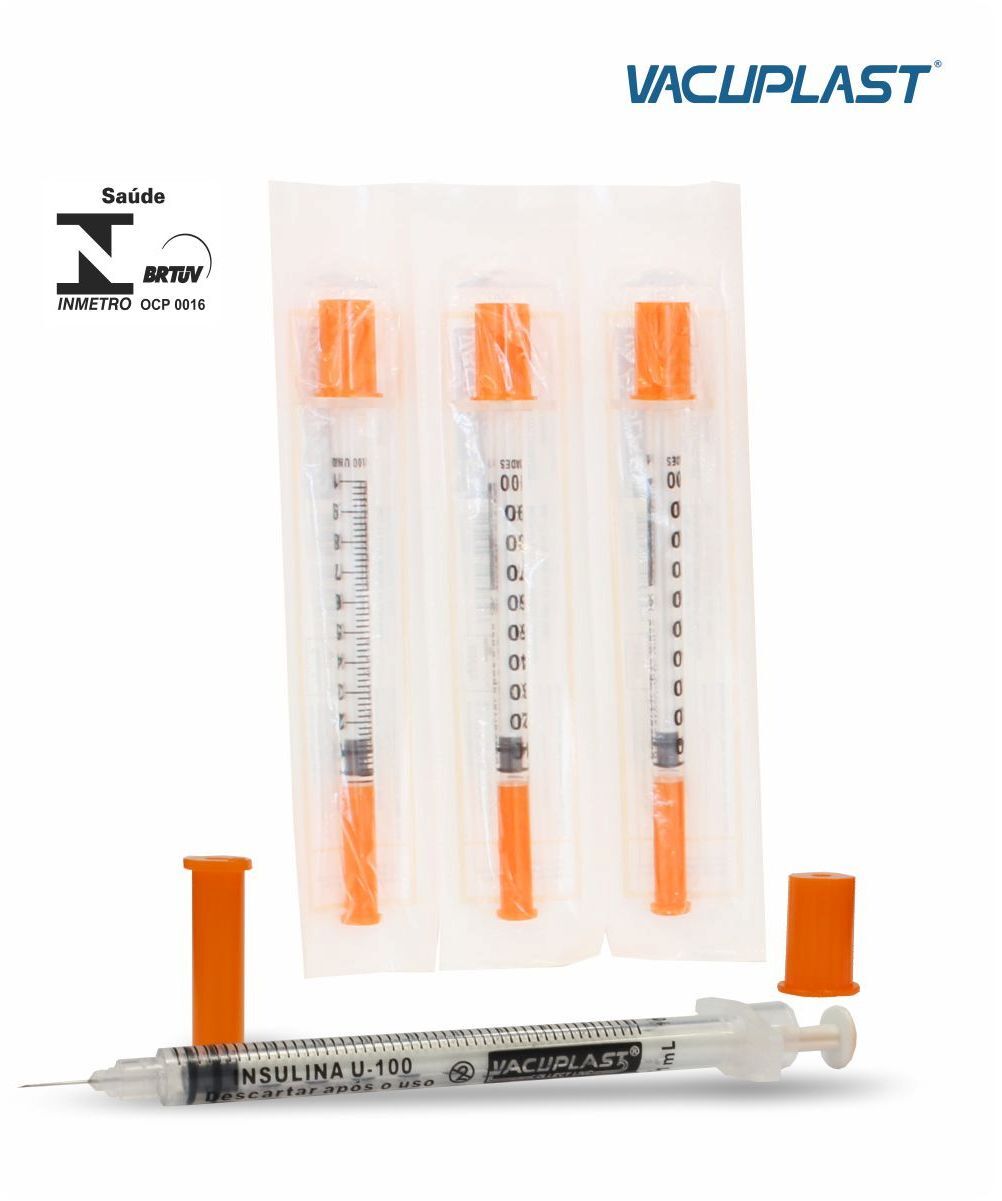 Seringa para insulina com agulha fixa 30G